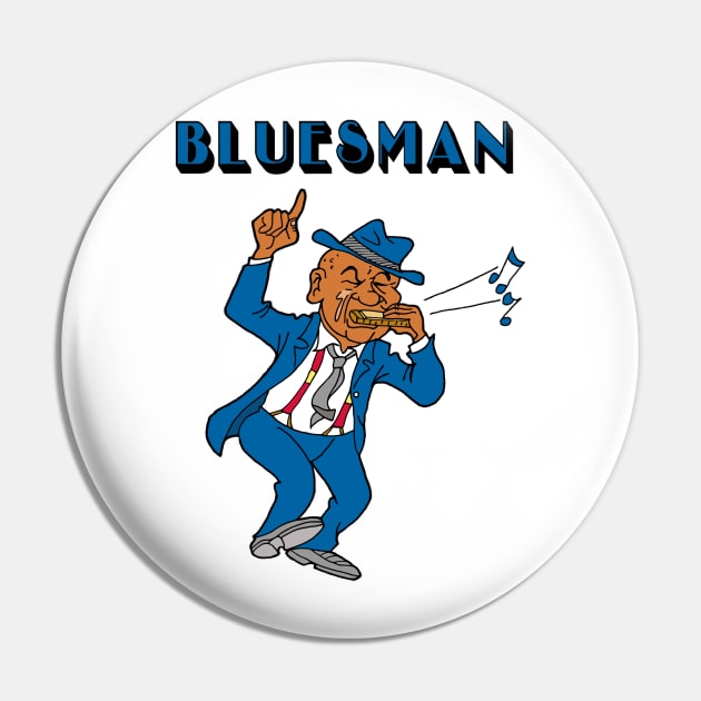 Bluesman Pin by AceToons