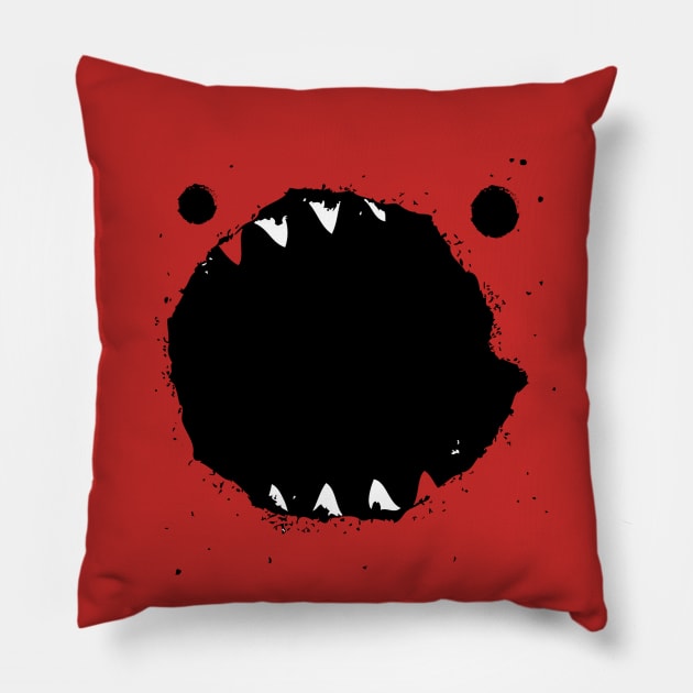 Hungry monster Pillow by VALENTINA BROSTEAN