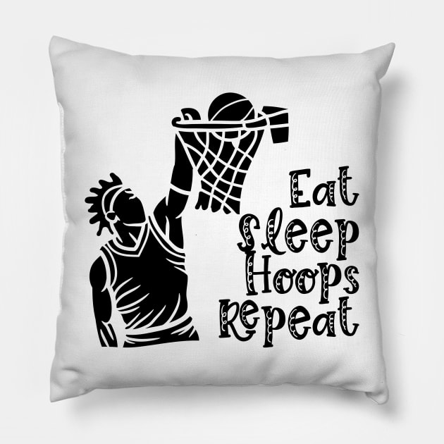 Eat Sleep Hoops Repeat Pillow by nextneveldesign