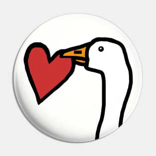 Game Goose Stealing a Heart on Valentines Day Portrait Pin