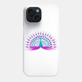 Pink and turquoise mandala peacock Phone Case