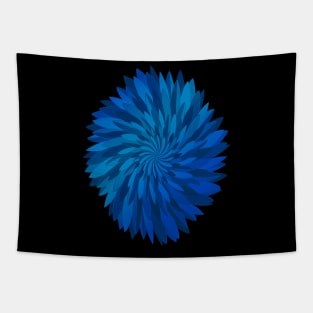 Abstract Chrysanthemum Flower - blue Tapestry