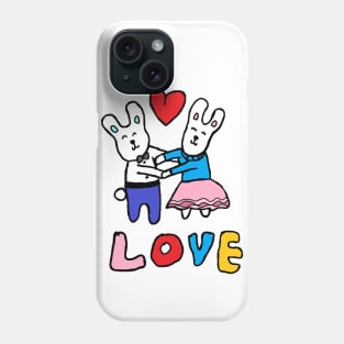 love bunny, rabbits, hand drawing Phone Case