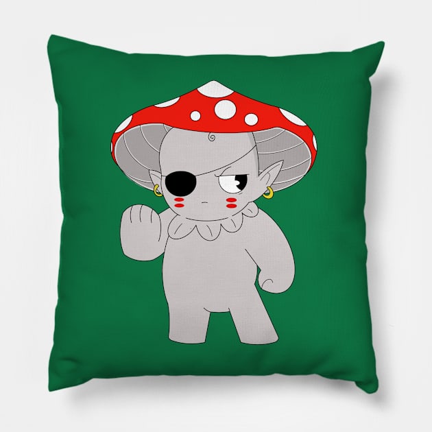 Red Mushroom Warrior Pillow by garciajey