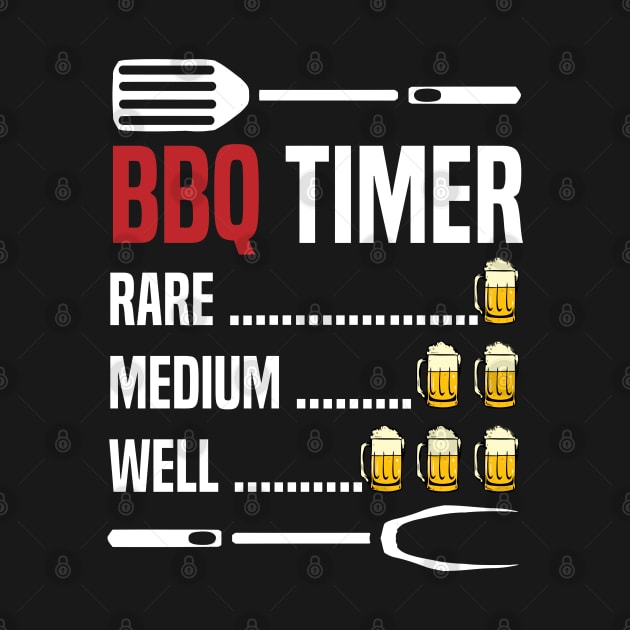 funy vintage bbq timer with beer timer for grilling meat beef pork and brisket for grill master by A Comic Wizard