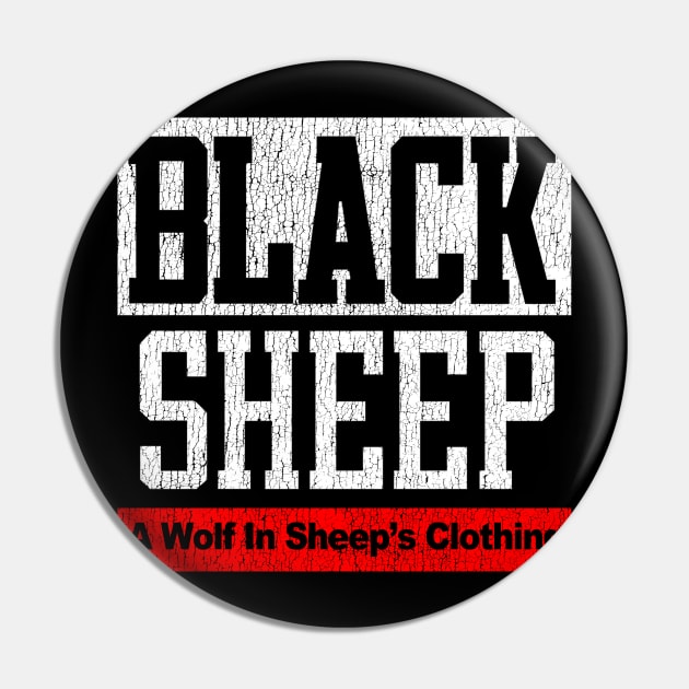 Black Sheep Vintage Rap Group Distressed Wolf In Sheep's Clothing Logo 90's  - Black Sheep - Pin