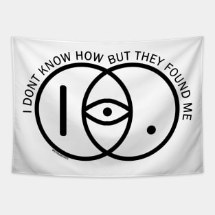 iDKHOW circle logo black ver. Tapestry