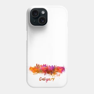 Calgary skyline in watercolor Phone Case