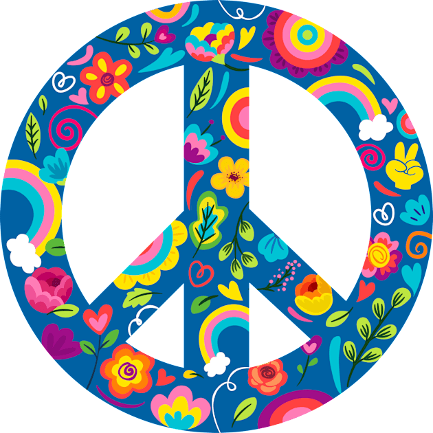 Groovy Nature Peace Sign Kids T-Shirt by machmigo