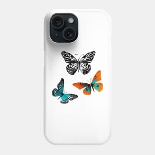 Cool Butterfly Set Orange and Teal Phone Case