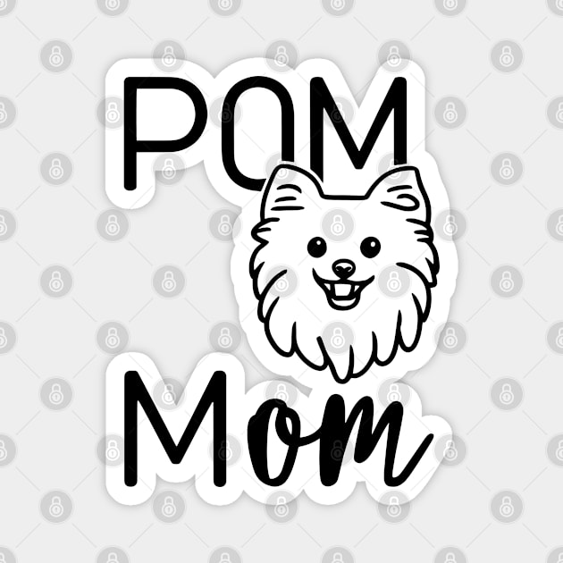 Pom Mom Pomeranian Line Art Design Magnet by y2klementine