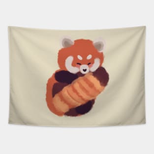 Cute red panda sleeping Tapestry