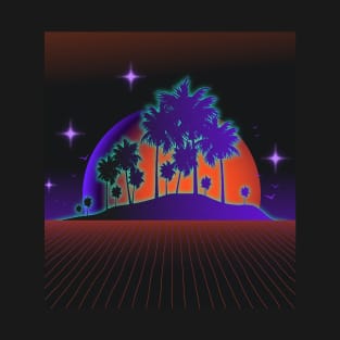 Orange Sunset Synthwave T-Shirt