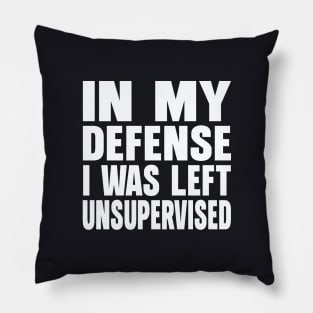 In my defense I was left unsupervised Pillow