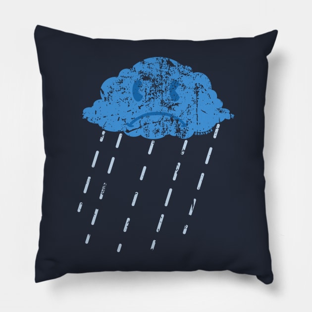 Stormy Little Rain Cloud (Distressed Version) Pillow by Jan Grackle