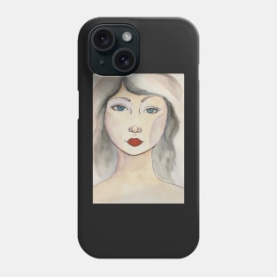 blue eyed woman portrait Phone Case