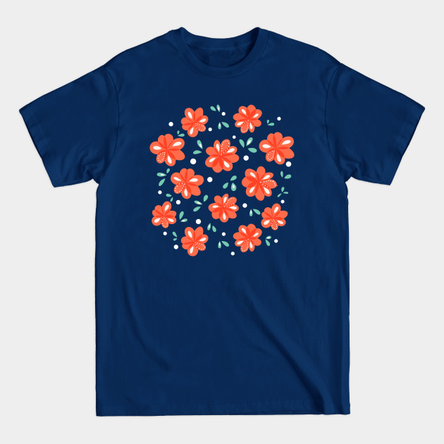 Cheerful Red Flowers - Flowers - T-Shirt