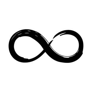 Infinity Sign, Forever, Vector, Black and White T-Shirt