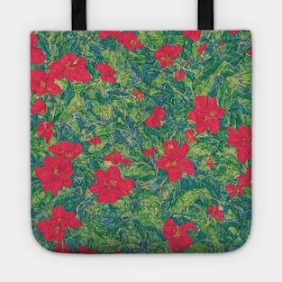 Radiant Gumamela Blossom Pattern Tote