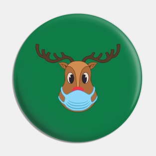 Rudolph Face Mask Pin