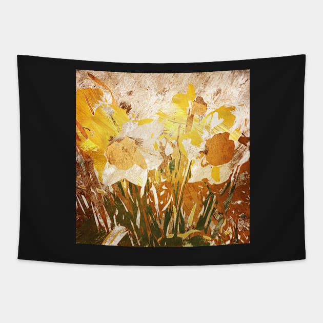 Narcissus Semi-abstract Collage Tapestry by WesternExposure