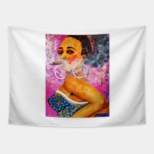 Cigar lady Tapestry