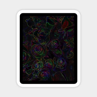 Black Panther Art - Flower Bouquet with Glowing Edges 26 Magnet