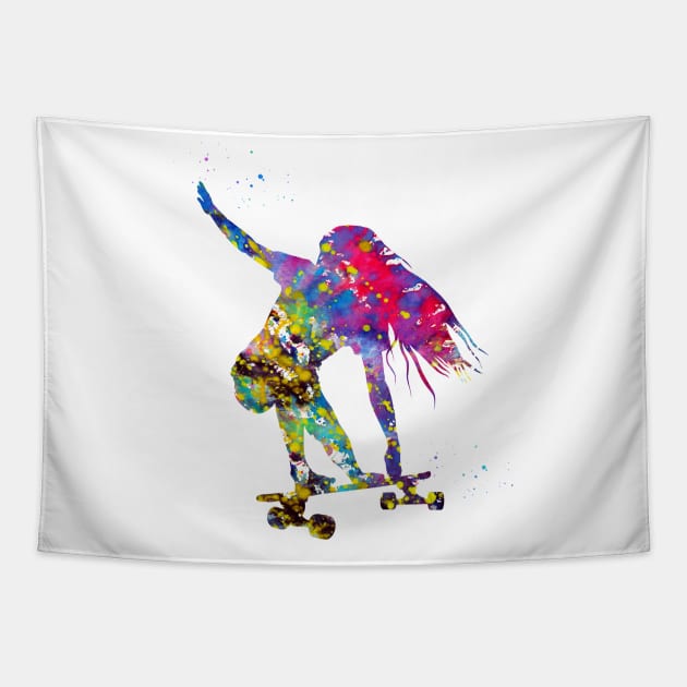 Skateboarder Tapestry by erzebeth