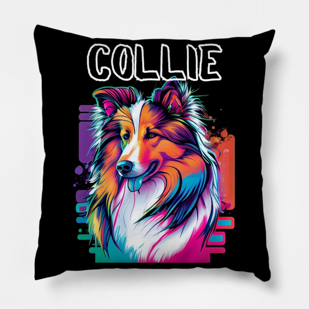 Graffiti Style - Cool Collie 3 Pillow by PD-Store