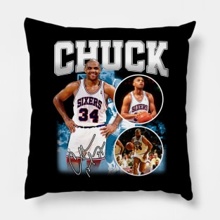 Charles Barkley The Chuck Basketball Legend Signature Vintage Retro 80s 90s Bootleg Rap Style Pillow