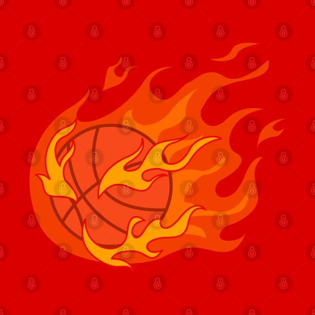 Blazing Victory: The Fiery Spirit of Basketball by Orange-C