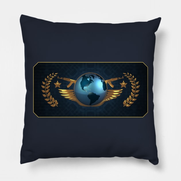 CS GO The Global Elite (Simple/Background) Pillow by Nlelith