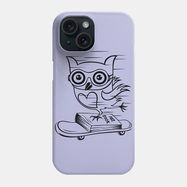 Owl With Skateboard Phone Case by martinussumbaji