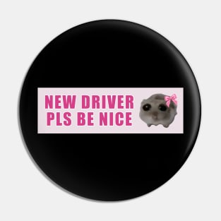 sad hamster driver meme Sticker, new driver pls be nice Pin