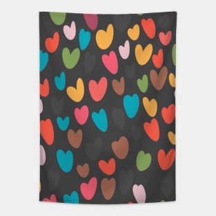 Valentines Multi Love Hearts Tapestry