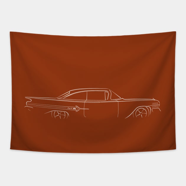 1960 Chevy Impala - Profile stencil, white Tapestry by mal_photography