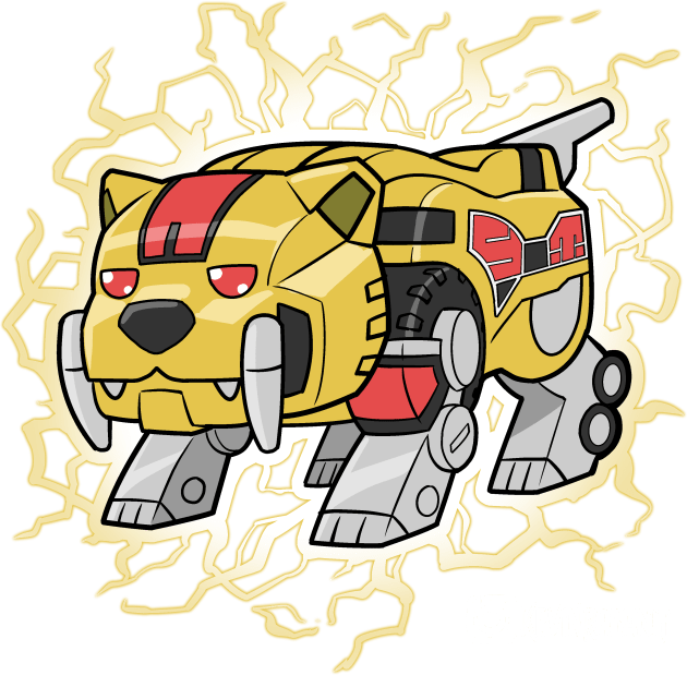 Lil Yellow Sabretooth Tiger Dinozord Kids T-Shirt by fallerion