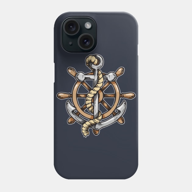 Anchor and Wheel Phone Case by Laughin' Bones