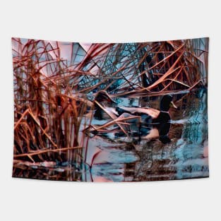 Illustration of Mallard Ducks Tapestry