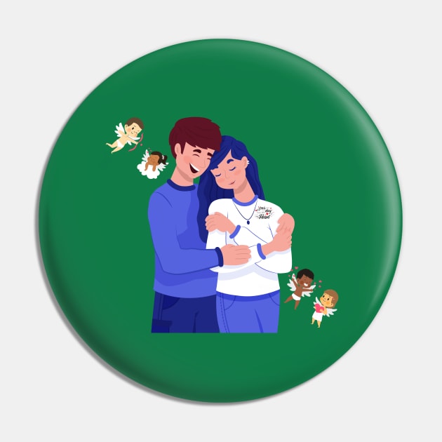 Romantic Couple Pin by Mako Design 