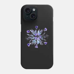 'Snowflake' nature print (black background) Phone Case