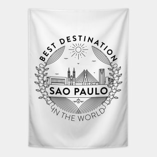 Sao Paulo Minimal Badge Design Tapestry