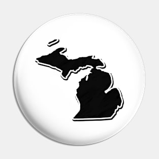 Black Michigan Outline Pin