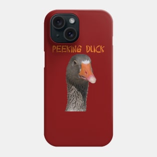 Geeky Peeking Duck Under Asian Style Text Phone Case