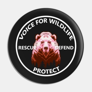 Voice for Wildlife - Bear - Pink Pin