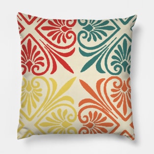 vintage colorful pattern Pillow