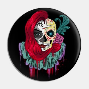 Horror Circus Clown Jester Skull Pin