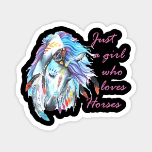 Kids Just A Girl Who Loves Horses Magnet