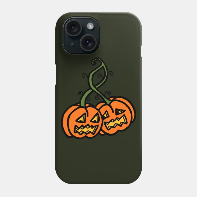 Halloween Pumpkin Cherries Phone Case by ElviraDraat