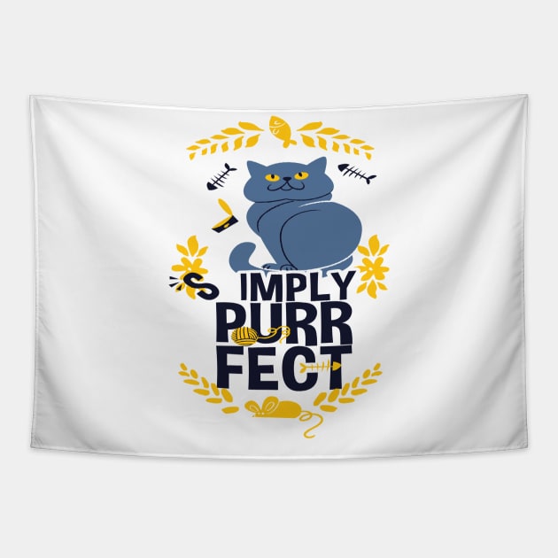 Simply Perfect Cat Tapestry by eufritz